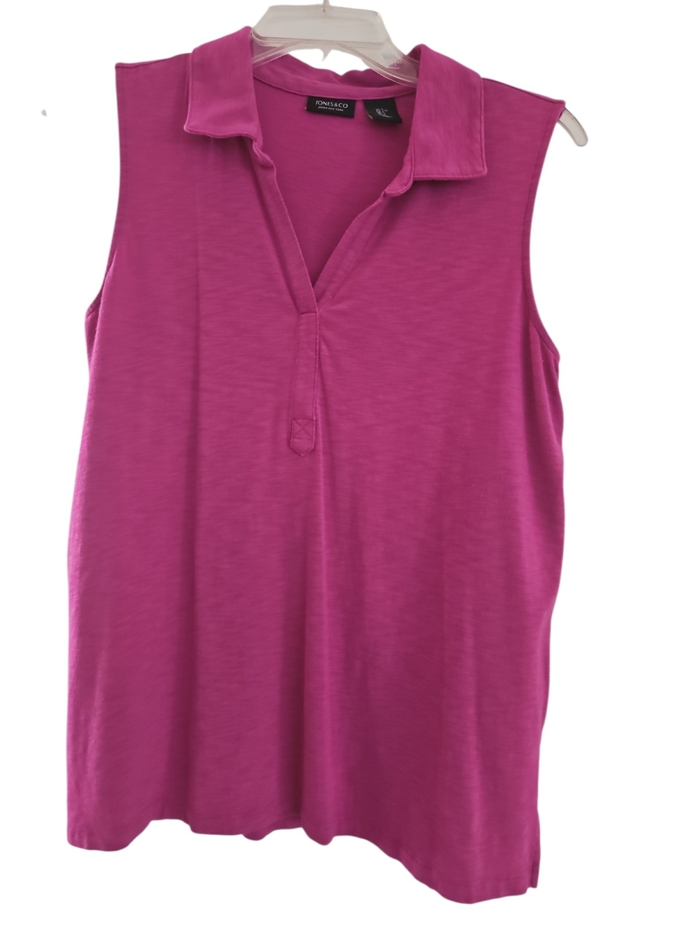 Jones&Co Sleeveless Polo Top Size L Pink Pullover